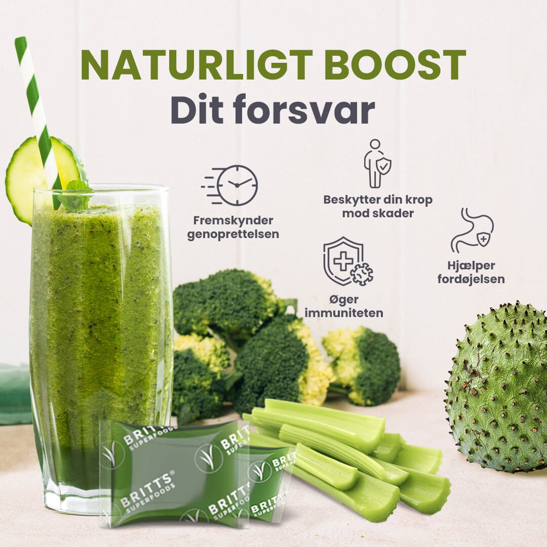 Broccoli - selleri - soursop opfrisker - Britt's Superfoods DK