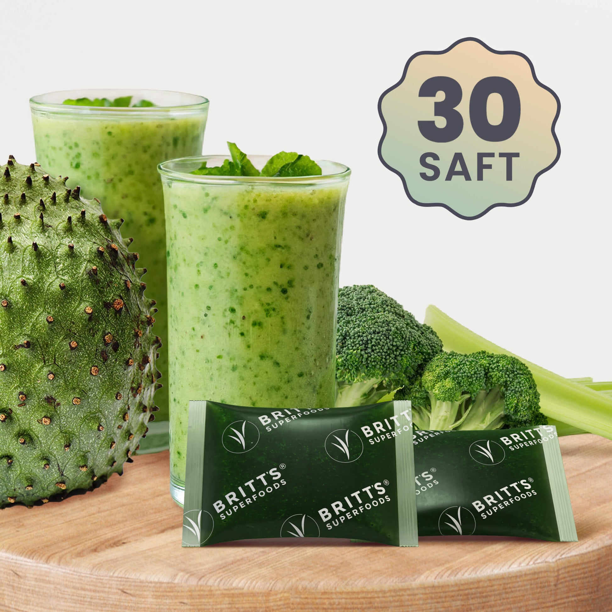 Broccoli - selleri - soursop opfrisker - Britt's Superfoods DK